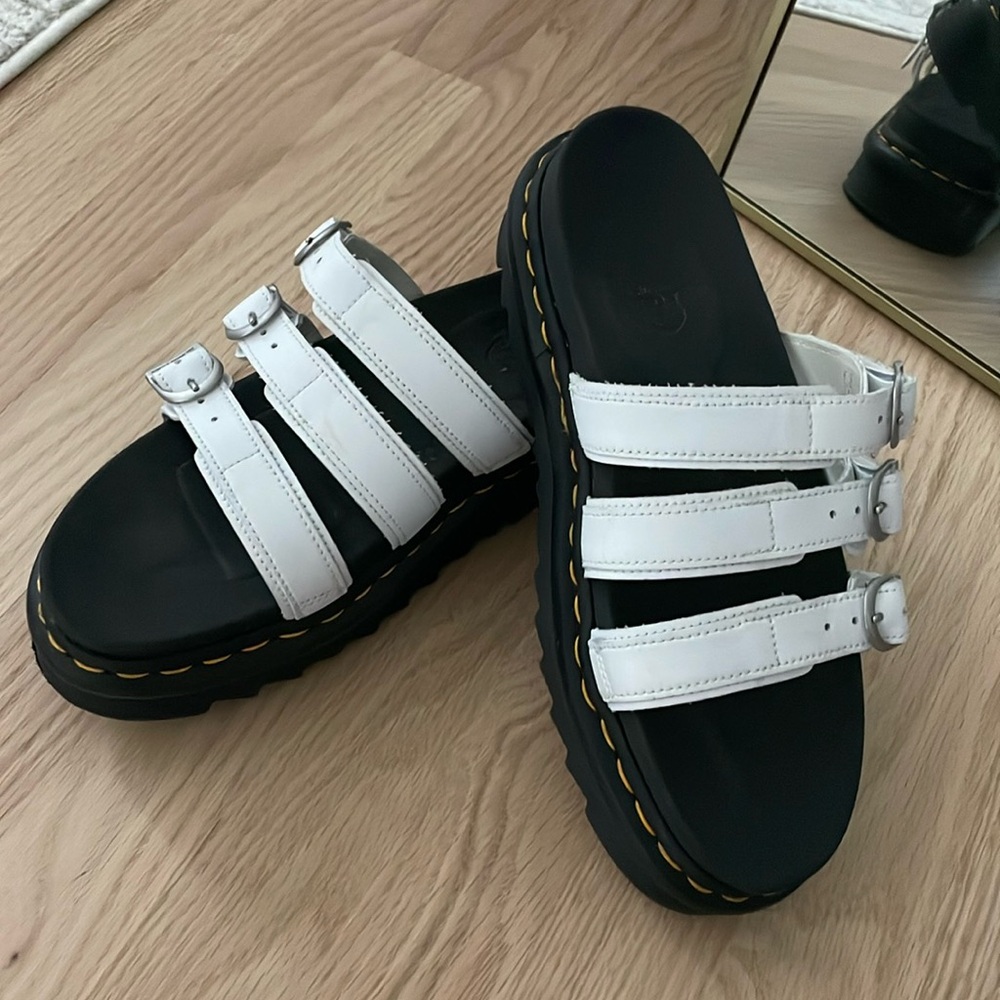 Dr. Martens White and Black Sandals